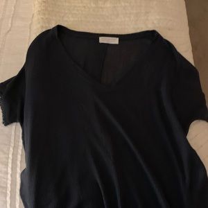 Navy sweater like material blouse